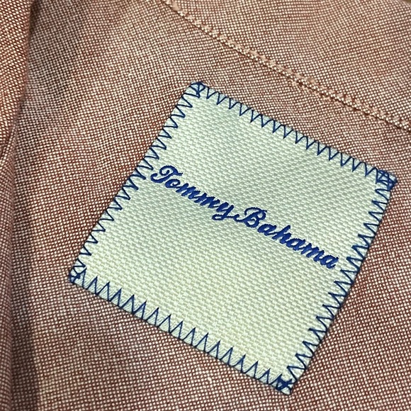 Tommy Bahama silk shirt men’s Large pink red button down short sleeve comfort - Picture 6 of 11